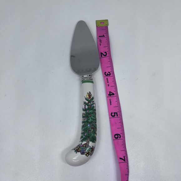 Spode Christmas Tree Cheese Knife Server Spreader Stainless Steel Blade England - Picture 9 of 10